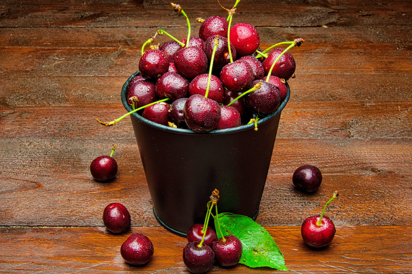 Basket of Red Cherries